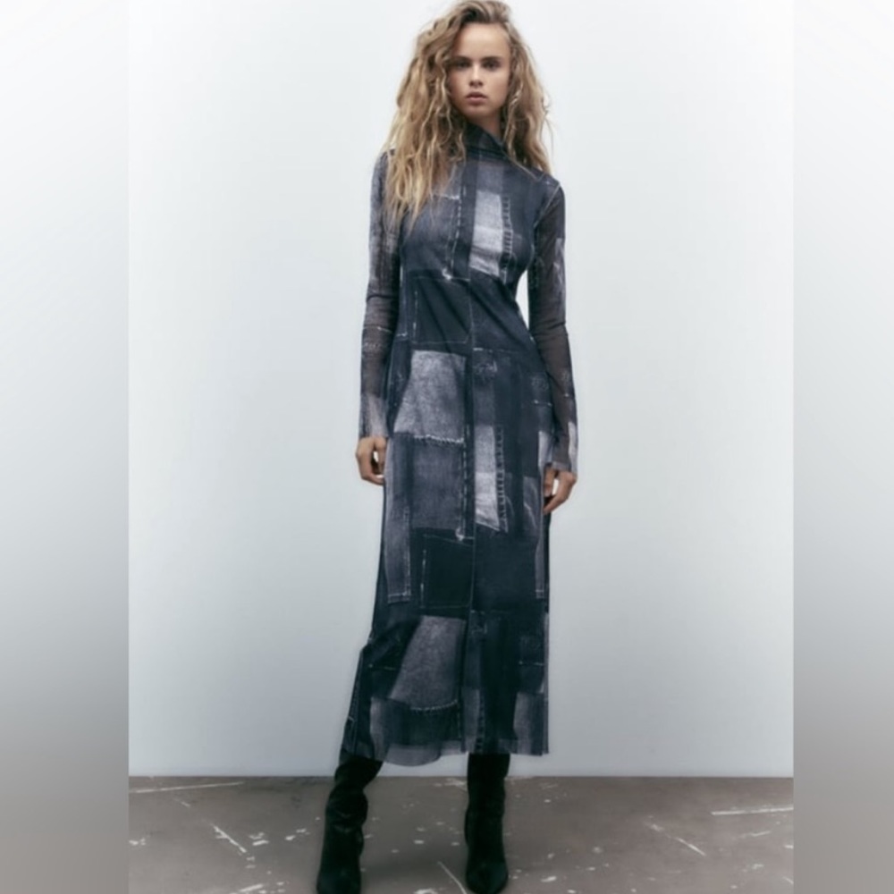 NWT Zara Patchwork tulle dress - Size small